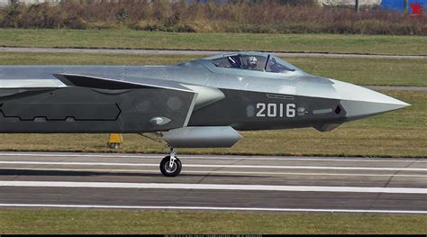 Close-up of Chengdu J-20 Prototype 2016. The fighter entered low rate initial production (LRIP ...