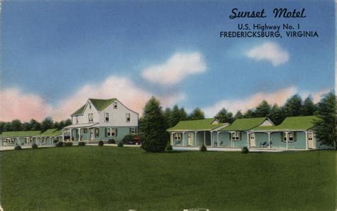 SUNSET MOTEL FREDERICKSBURG, VA Postcard