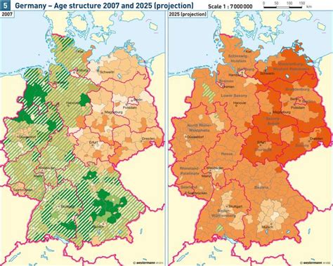 Diercke Weltatlas - Kartenansicht - Germany — Age structure 2007 and ...