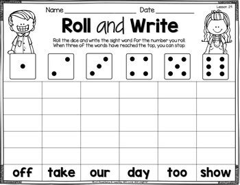 Roll and Write {For Use With Kindergarten Journeys} | TpT