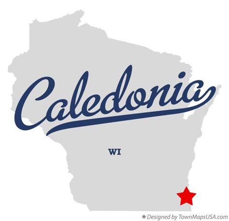 Map of Caledonia, Racine County, WI, Wisconsin