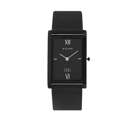 Titan - Titan Men's 1043NL01 EDGE - Ultra Slim - Black Leather Strap ...