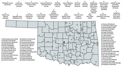 Casinos In Oklahoma Map - Map Of Western Hemisphere