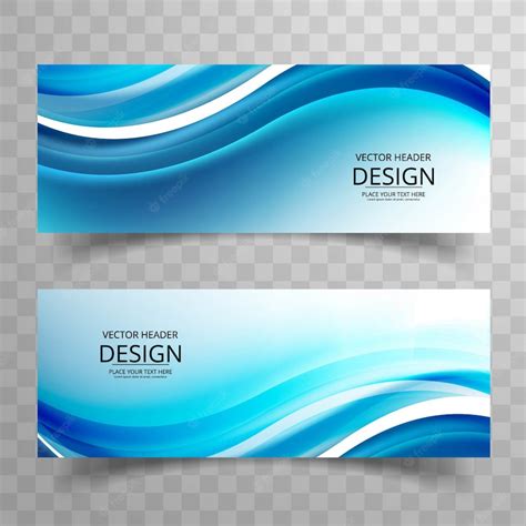 Premium Vector | Abstract blue wavy banner template