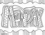 Days Of The Week Coloring Pages  CLASSROOM DOODLES sketch template