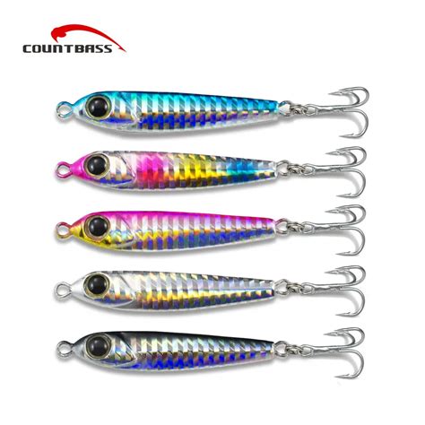 5pcs 23g 0.81oz Micro Fishing Jigs with treble hook, Metal Jig Lures, Mini Lead Fish Bait, Sea ...