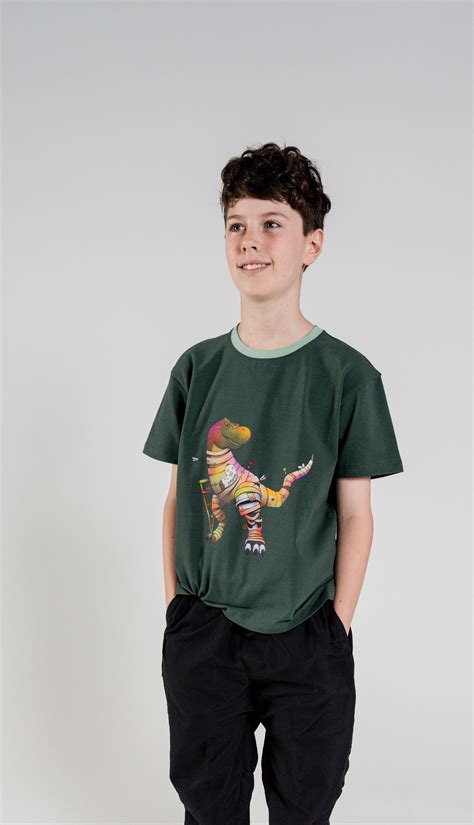 Rexy Adventure Tee - Forest Green Bandaid Rexy (Kids)