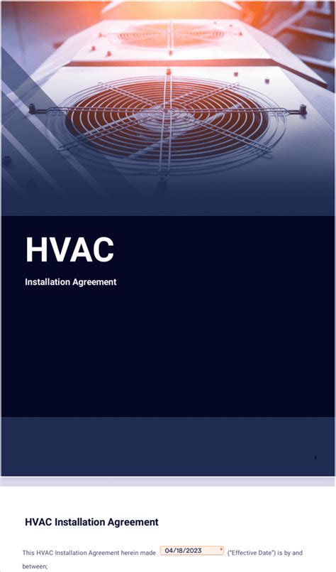 HVAC Installation Contract Template - Sign Templates | Jotform