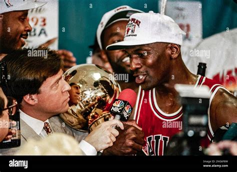 Basketball NBA Michael Jordan, Chicago Bulls during the 1993 NBA finals.Game 6 intrview with NBC ...