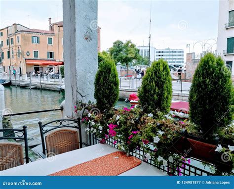 Venice restaurant stock image. Image of summer, view - 134981877