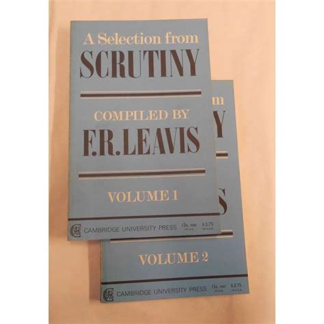 A Selection From Scrutiny, Leavis, 2 Volumes, First Edition | Oxfam GB ...