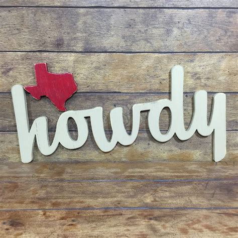 Large Howdy Sign White Wall Decoration Wood House Mantle