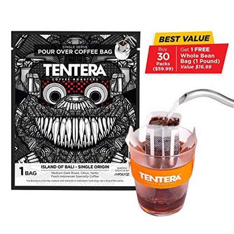 Tentera Coffee - Single Serve Pour Over Coffee Bags - BALI 30 packs - Flavored Coffee