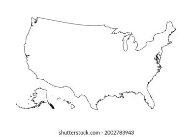 Outline Simple Map Usa Stock Vector (Royalty Free) 2002783943 | Shutterstock