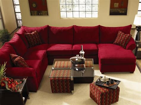 The Fletcher Sectional in celadon microsuede | Red sectional living room, Red couch living room ...