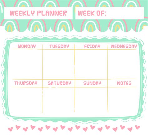 8 Best Images of Cute Printable Weekly Calendar Sheets - Printable Weekly Calendar Monday, Cute ...