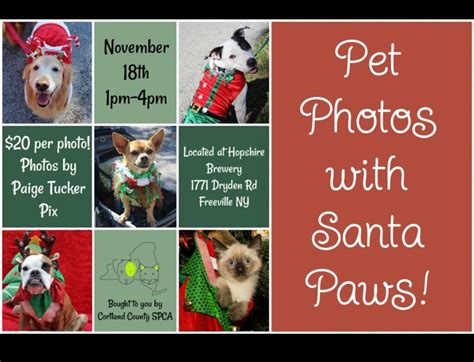 Pet Photos With Santa – Fundraiser for Cortland County SPCA | Hopshire ...