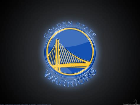 GOLDEN STATE WARRIORS Nba Basketball bridge logo over black background ...