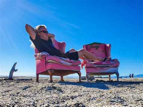 Chillin' at an art installation at Bombay Beach at the Salton Sea - a ...