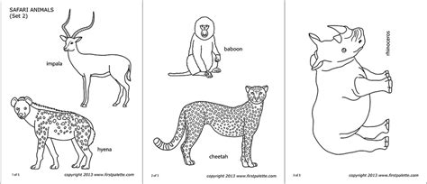 Safari or African Savanna Animals | Free Printable Templates & Coloring ...