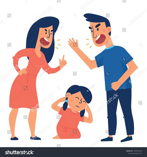 Family Conflict Scene Vector Flat Illustration: vector de stock (libre ...