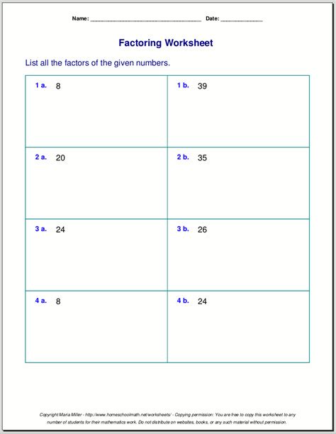 Prime Factorization Worksheet Pdf - Wordworksheet.com