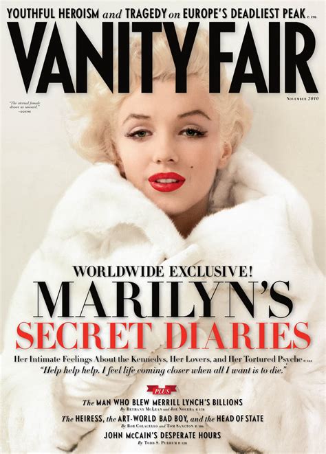 Marilyn's Secret Diaries in Vanity Fair - The Marilyn Monroe Collection