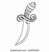 Dagger Illustration Coloring Template Tattoo Stock Vector Royalty Free  sketch template