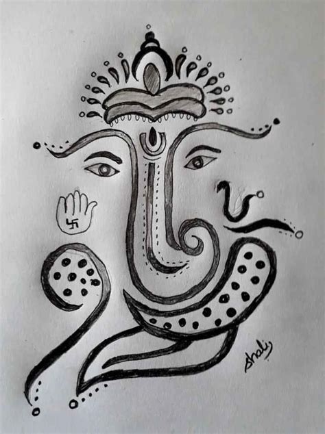 2019 started with vinayagar drawing my drawing | My drawings, Drawings ...