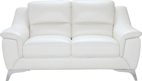 White Leather Loveseat – Flower Love