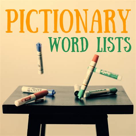 Lists of Pictionary Words: Movies, Ideas for Kids, and More - HobbyLark