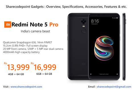 Xiaomi Redmi Note 5 Pro Overview, Specifications, Accessories, Features ...