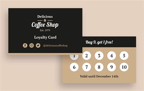 Free Minimalist Buy 10 Get One Free Punch Card template