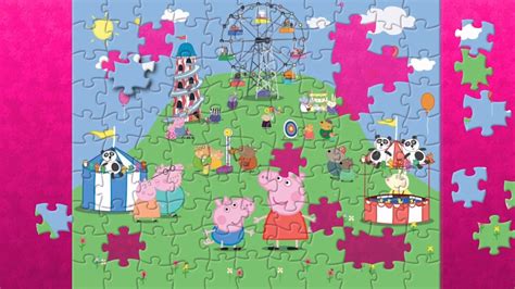 Peppa Pig Family at the Fair - Puzzle Game for Kids - YouTube