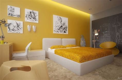 Modern ! http://www.thinkinteriordesignacademy.com/ | Yellow bedroom ...