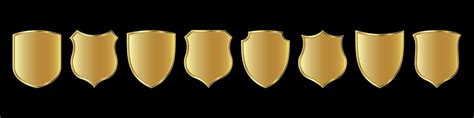 Vector gold shield icons 3777703 Vector Art at Vecteezy