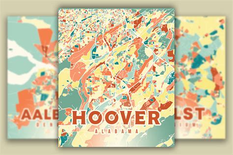 Hoover Alabama Colorful Map Graphic by Poster Boutique · Creative Fabrica