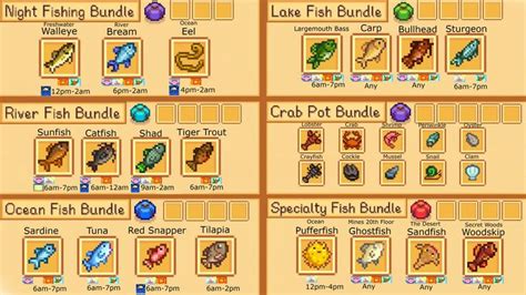 I made a Chart for the Fishing Bundles : StardewValley | Stardew valley tips, Stardew valley ...