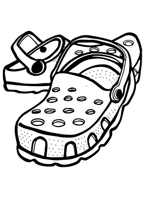 Crocs Drawing Coloring Page - Free Printable Coloring Pages