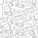 Monochrome Medical Seamless Pattern Coloring Pages Black And White  sketch template