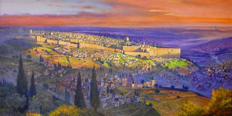 Jerusalem Painting: Jerusalem the center of the world by Alex Levin