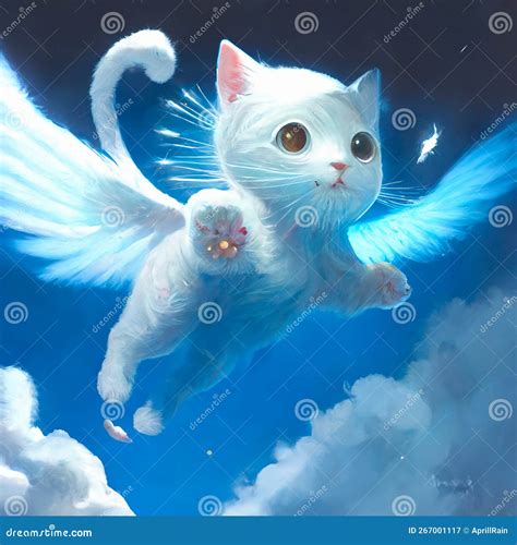 Angel cat with wings stock illustration. Illustration of kittens - 267001117