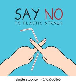 Say No Plastic Straws Stop Using Stock Vector (Royalty Free) 1405570865 | Shutterstock