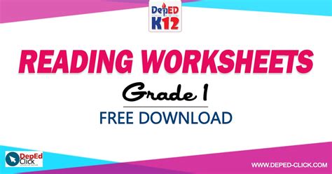 deped kindergarten worksheets - reading worksheets for grade 1 free download deped click | deped ...