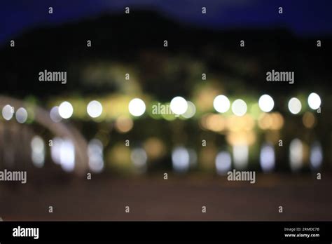 Summer night view and colorful round bokeh of Namgang River in Jinju-si ...