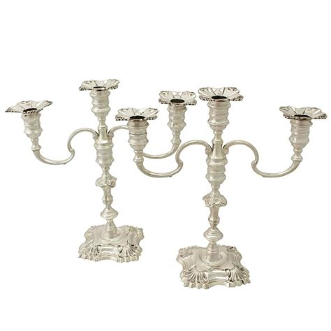 Sterling Silver Three-Light Candelabra/Centerpiece, Vintage Elizabeth II at 1stdibs