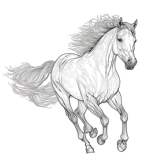 Realistic Horse Coloring Pages Printable