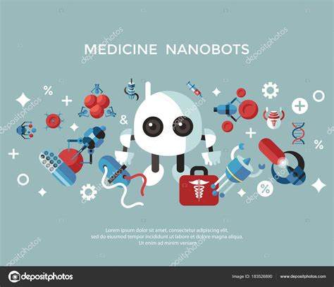 Digital smart medical nano robots concept objects — Stock Vector ...