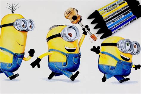 MINIONS Drawing Kevin, Stuart & Bob