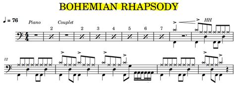 BOHEMIAN RHAPSODY Live – Queen – Hellodrumscores